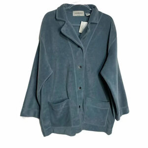 Weekend Provisions‎ 1X blueish gray fleece coat shacket New
